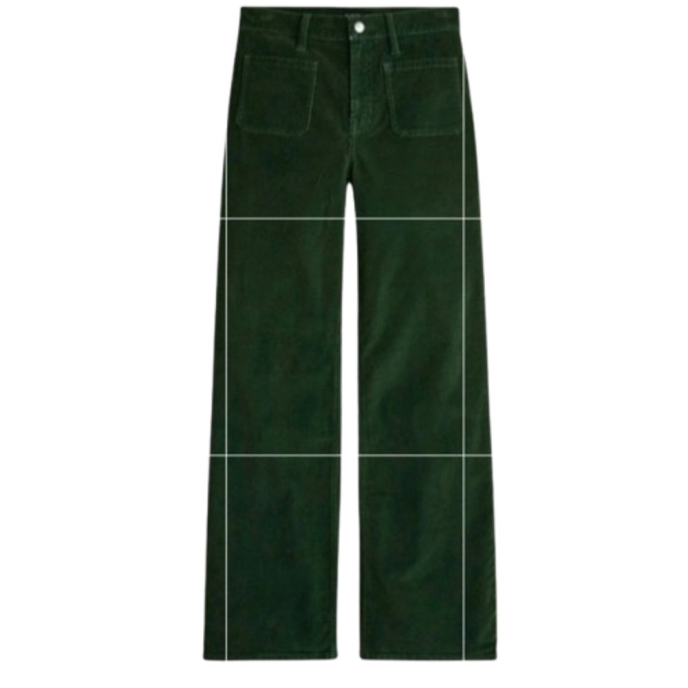 J. Crew Billie Demi Boot Crop Emerald Green Velvet Pant Size 32T 32 Tall